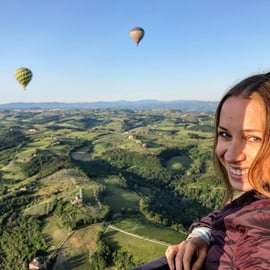 Siena: voo de balão sobre a Toscana com uma taça de vinho
