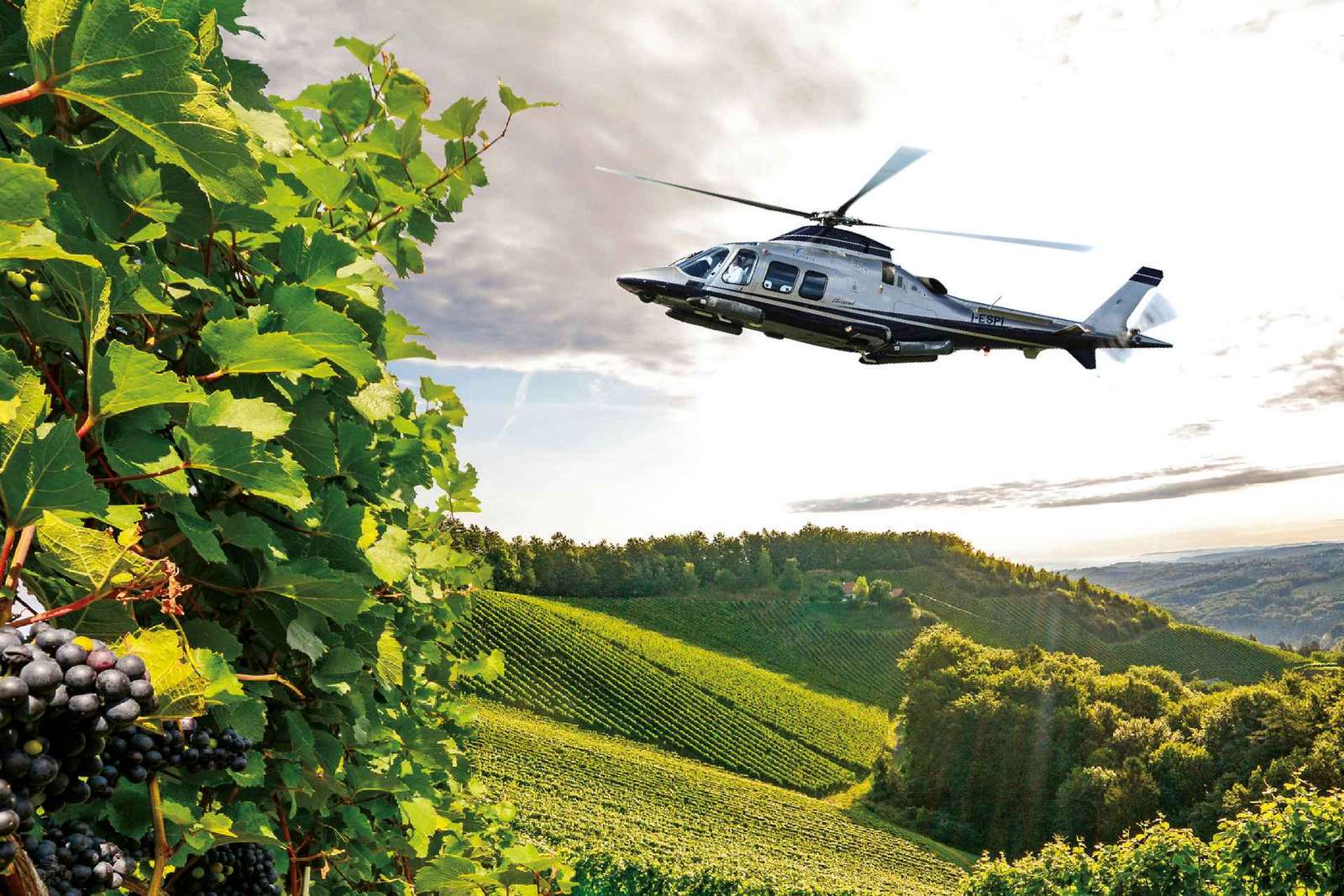 Helikoptérová vinařská prohlídka v oblasti Chianti