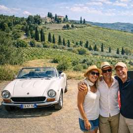 Veteranbilstur i Chianti från Florens, privat dagsutflykt