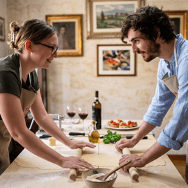 Cours de pâtes colorées près d'Arezzo, recettes à emporter