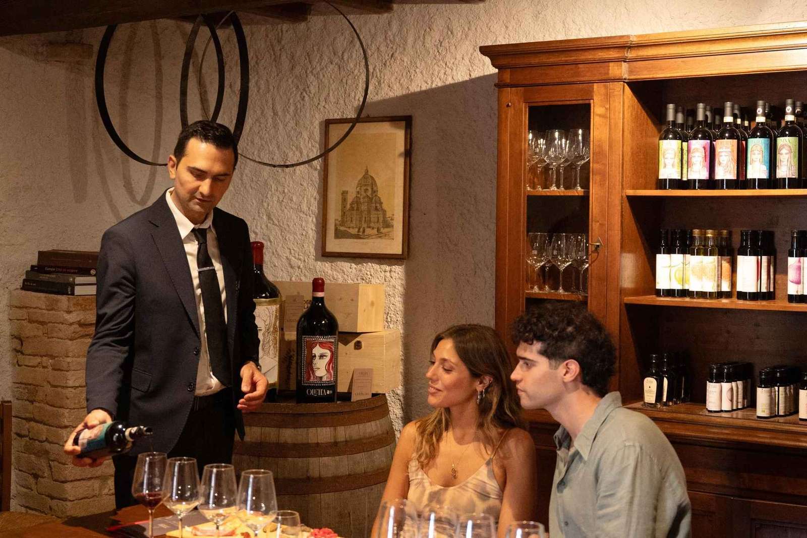 Večeře s degustací vína v San Gimignanu ve sklepě