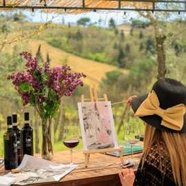 Greve in Chianti: Wine Painting & Aperitif
