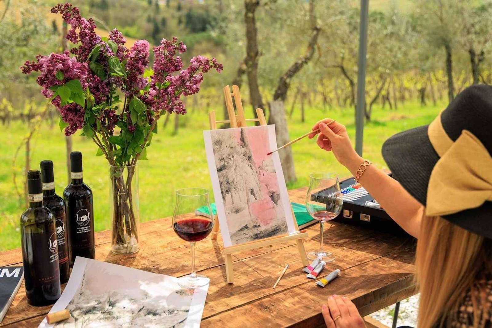 Greve in Chianti: Wine Painting & Aperitif