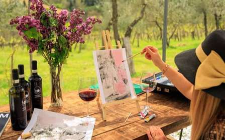 Greve in Chianti: Wine Painting & Aperitif